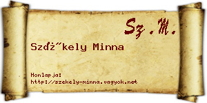 Székely Minna névjegykártya